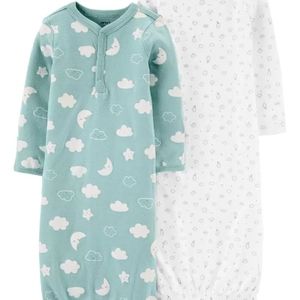 NWOT Carter's NB 2-Pack Sleeping Gown
